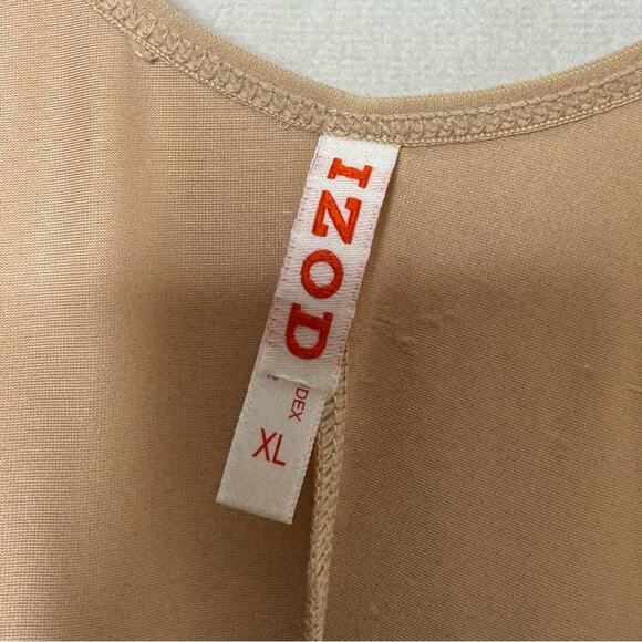 IZOD / tan nude plunge shape wear tank bodysuit / XL - Picture 6 of 9
